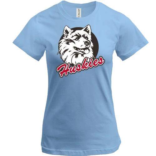 Женская футболка, Синий, Huskies