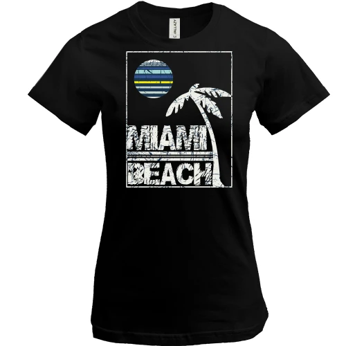Жіноча футболка, Чорний, Miami Beach