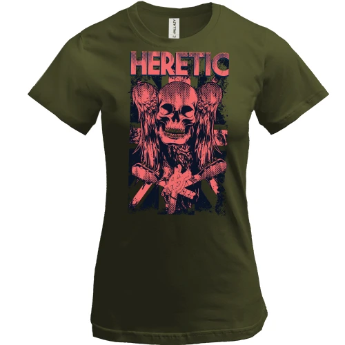 Женская футболка, Хаки, heretic
