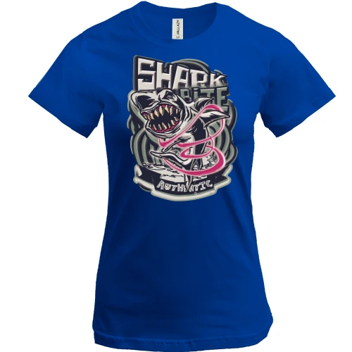 Жіноча футболка, Синій, Shark bite