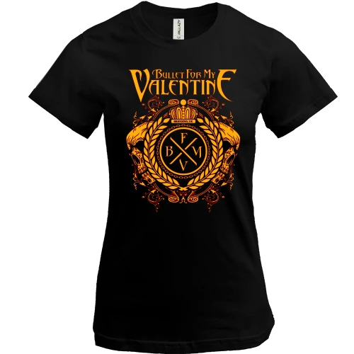 Женская футболка, Черный, Bullet For My Valentine Crest Logo