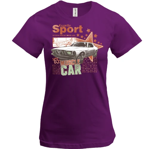 Жіноча футболка, Фіолетовий, sport muscle car