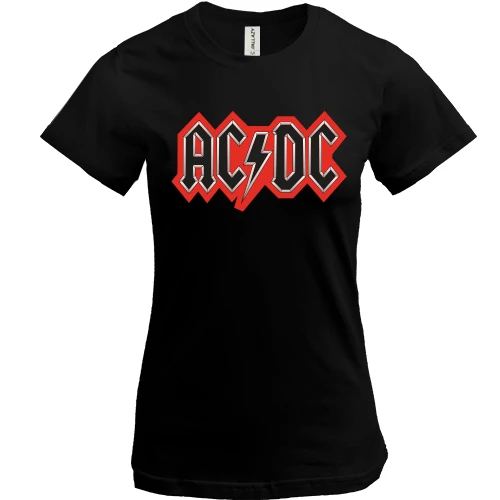 Женская футболка с логотипом рок-группы «AC/DC» и молнией
