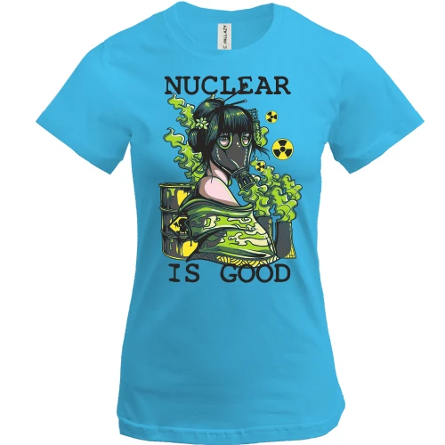 Женская футболка, Белый, nuclear is good