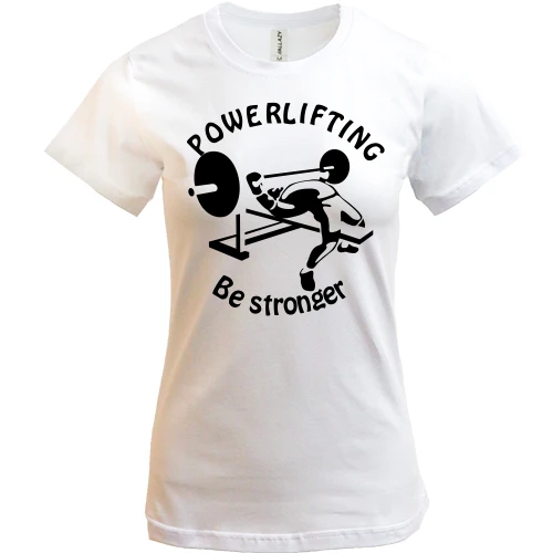 Женская футболка, Белый, с принтом «Powerlifting»