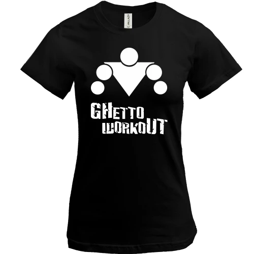 Женская футболка, Белый, Ghetto workout
