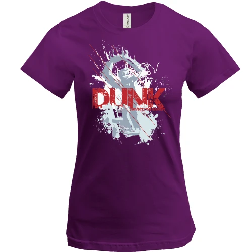 Жіноча футболка, Фіолетовий, dunk basketball