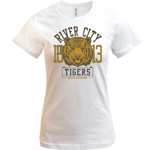 Женская футболка, Белый, river city tigers