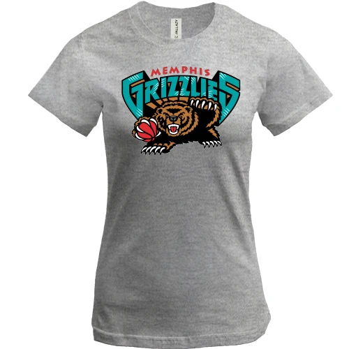 Жіноча футболка, Сірий меланж, memphis grizzlies bear