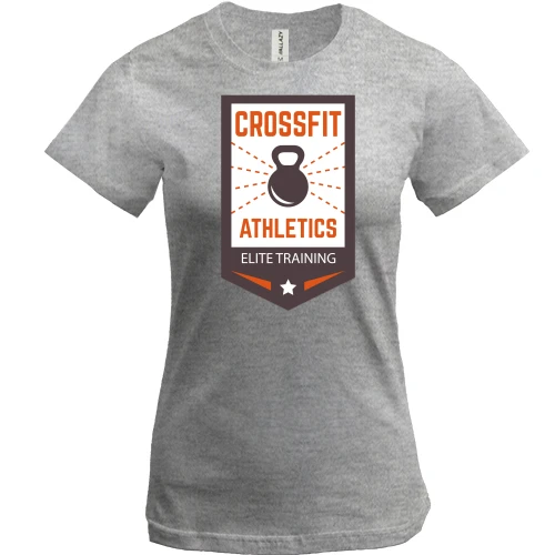Женская футболка, Серый меланж, crossfit athletics