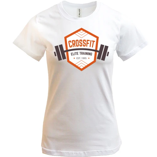 Женская футболка, Белый, crossfit elite training