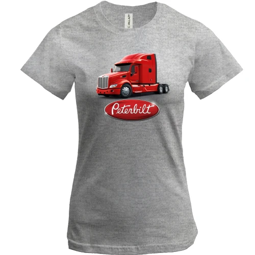 Женская футболка, Серый меланж, Peterbilt Model 579