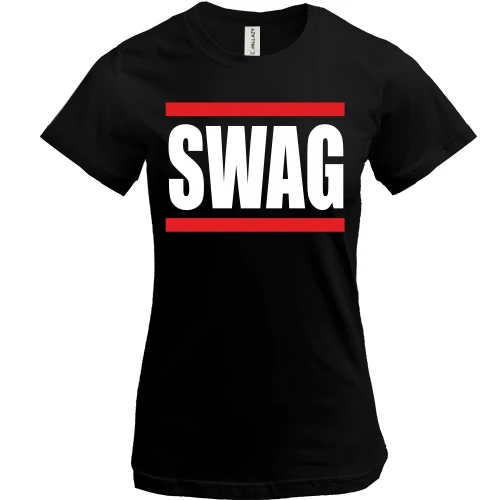 Женская футболка, черный, Swag
