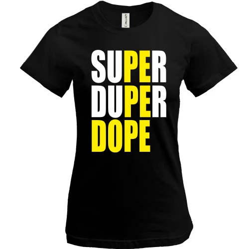 Женская футболка, черный, Super Dope