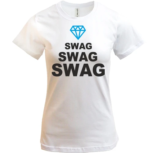 Женская футболка, белый, Swag Lines Diamond