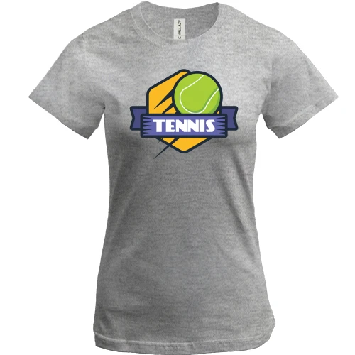 Женская футболка, Серый меланж, Tennis