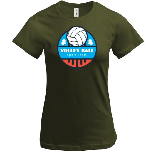 Женская футболка, Черный, Volleyball