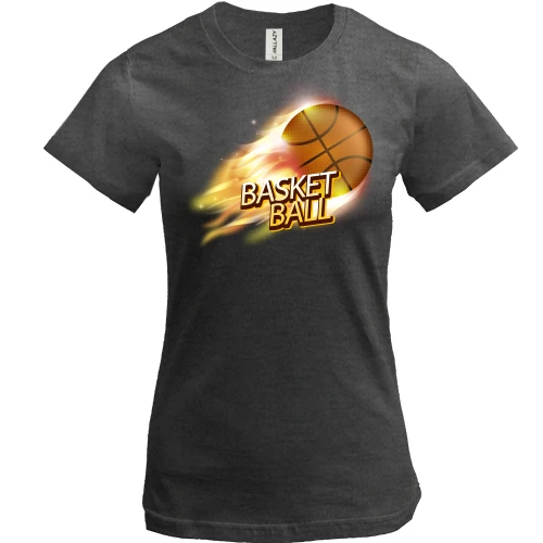 Жіноча футболка з палаючим баскетбольним м'ячем Basketball