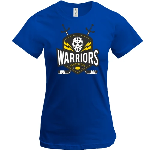 Женская футболка warriors ice hockey