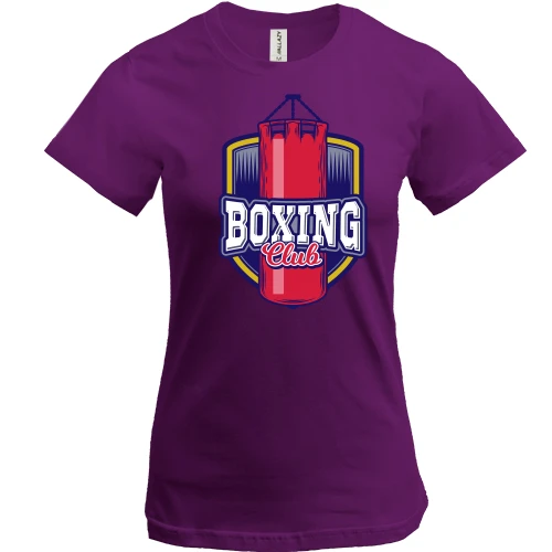 Женская футболка, Фиолетовый, boxing club
