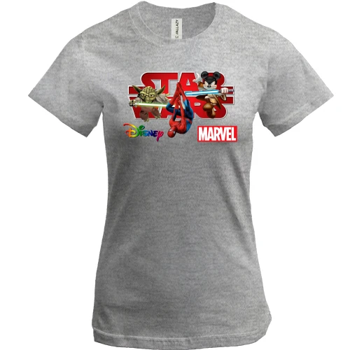 Женская футболка, Серый меланж, Disney-Marvel Star Wars