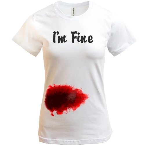 Жіноча футболка, білий, I'm fine