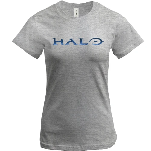 Женская футболка, Серый меланж, Halo