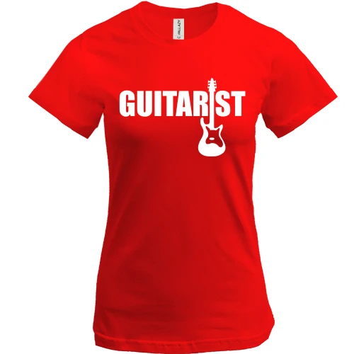 Женская футболка с гитарой "guitarist"