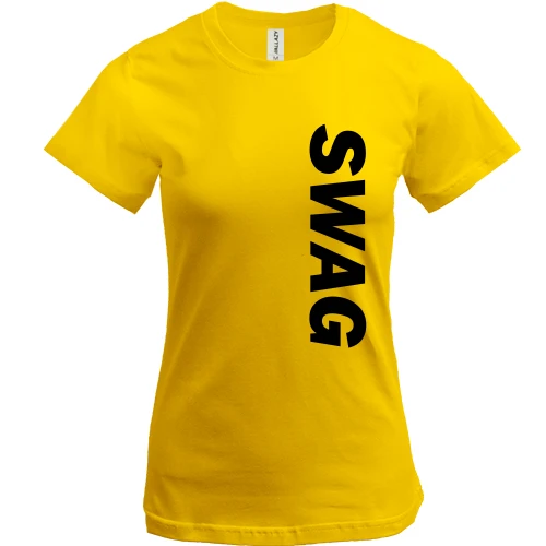 Женская футболка, Желтый, Swag вертикаль