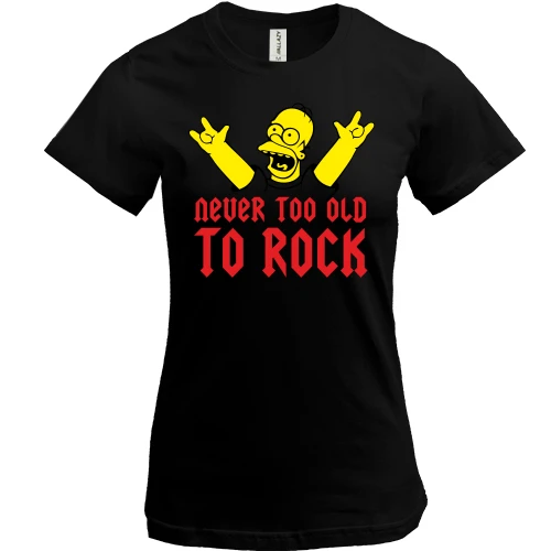 Женская футболка, Черный, Never too old to rock!