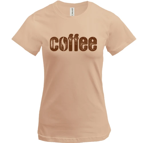 Жіноча футболка, Бежевий, для бариста "koffe"