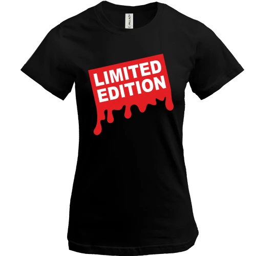 Жіноча футболка, Чорний, Limited Edition з червоними патьоками