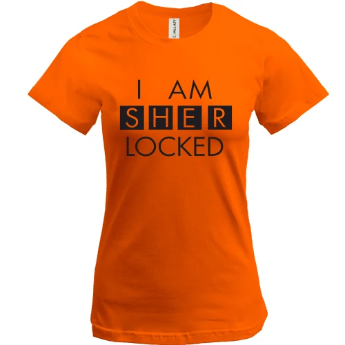 Жіноча футболка, Помаранчевий, I'm sher locked