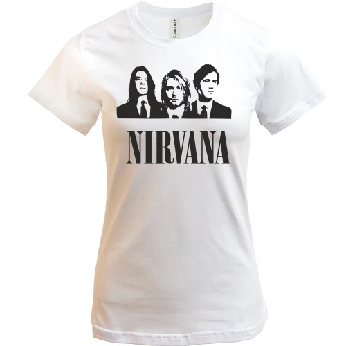 Женская футболка, Белый, Nirvana (группа)
