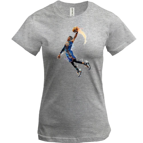 Жіноча футболка, Сірий меланж, з Russell Westbrook