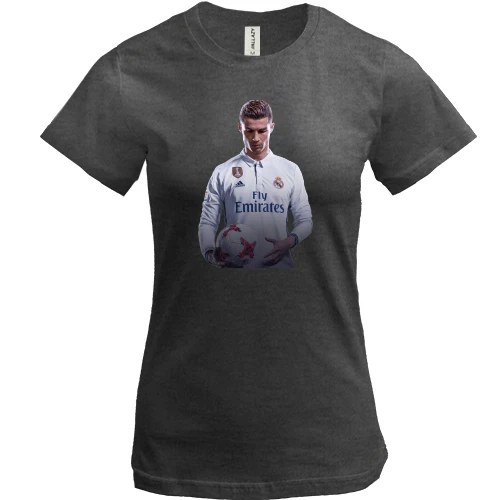 Жіноча футболка, Чорний, з Cristiano Ronaldo 2