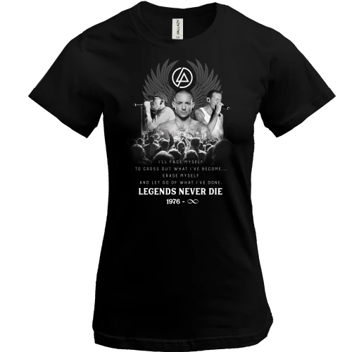 Женская футболка, Черный, Linkin Park - Legends never die