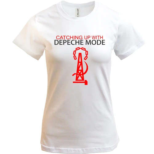 Женская футболка, Белый, Depeche Mode catching up this