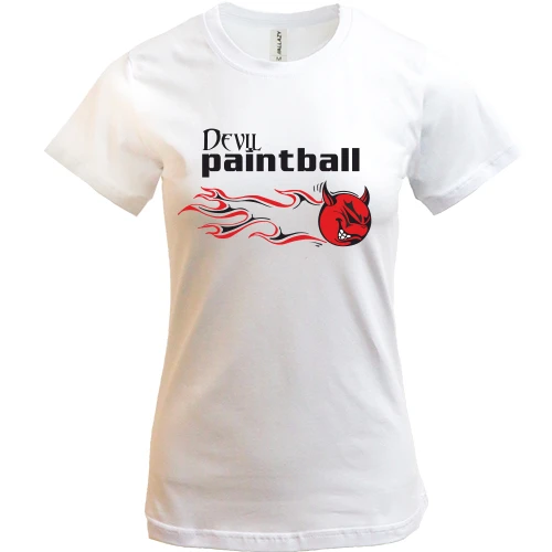 Женская футболка, Белый, Devil paintball