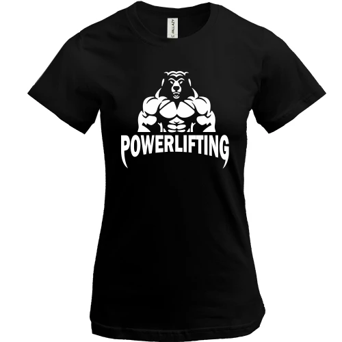 Жіноча футболка, чорний, Powerlifting bear