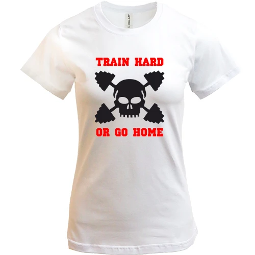 Женская футболка, Белый, Train hard
