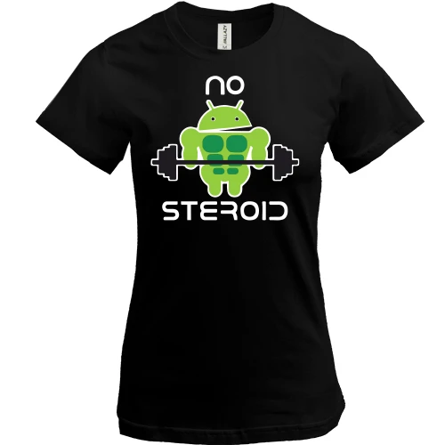 Жіноча футболка, Чорний, No steroid