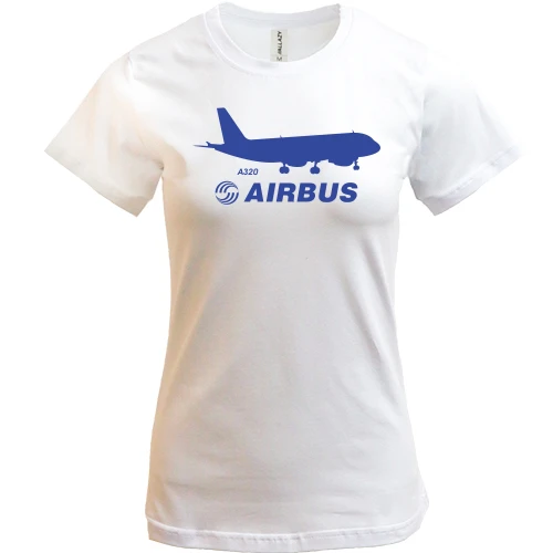 Женская футболка, белый, Airbus A320