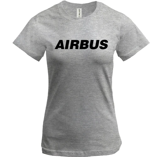 Женская футболка с надписью Airbus