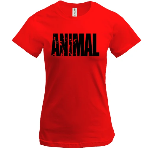 Женская футболка, Красный, Animal Stak