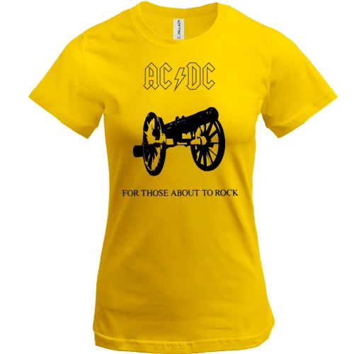 Женская футболка, Желтый, AC/DC For Those About to Rock