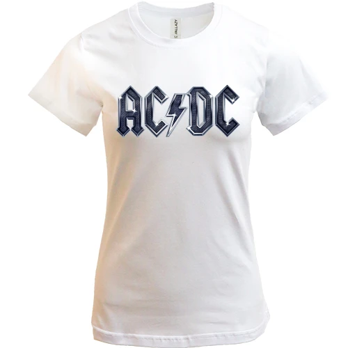 Женская футболка AC/DC - (blue logo)