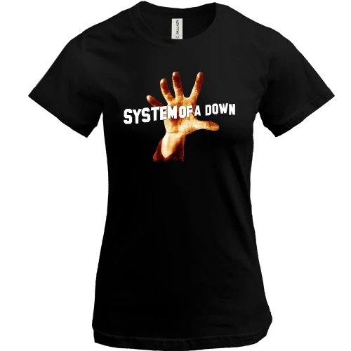Жіноча футболка, Чорний, System of a Down з рукою