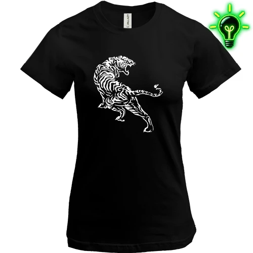 Женская футболка, Черный, Tiger
