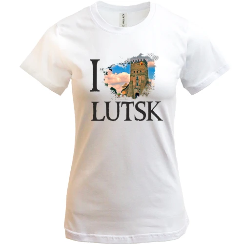 Женская футболка, Белый, Я люблю Луцк
